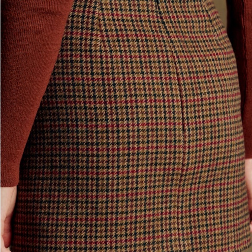 Sezane Malia Mini Skirt, Brown Houndstooth - Picture 3 of 6